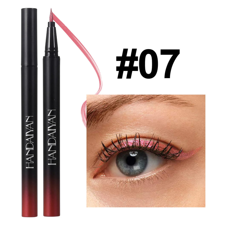 Waterproof Glitter Luster Liquid Eyeliner Pencil Long Lasting Purple Pink Blue Metallic Eye Liner Pen Cosmetic Makeup for Eyes