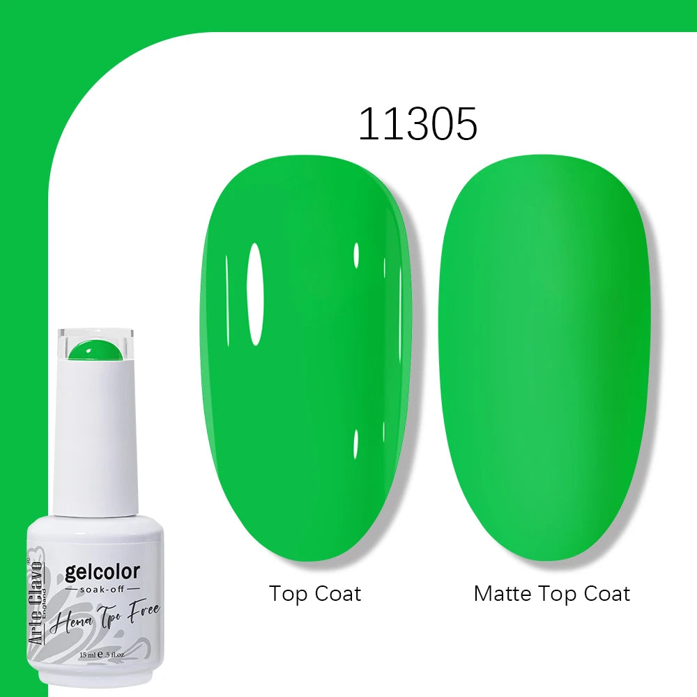 Arte Clavo Solid Color Gel Nail Polish 15ml Soak Off UV LED Gel Semi-Permanent Glitter Polish For Manicure Nail Art Salon Gel