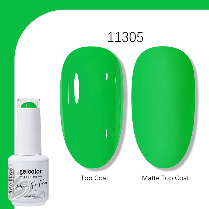 Arte Clavo Solid Color Gel Nail Polish 15ml Soak Off UV LED Gel Semi-Permanent Glitter Polish For Manicure Nail Art Salon Gel