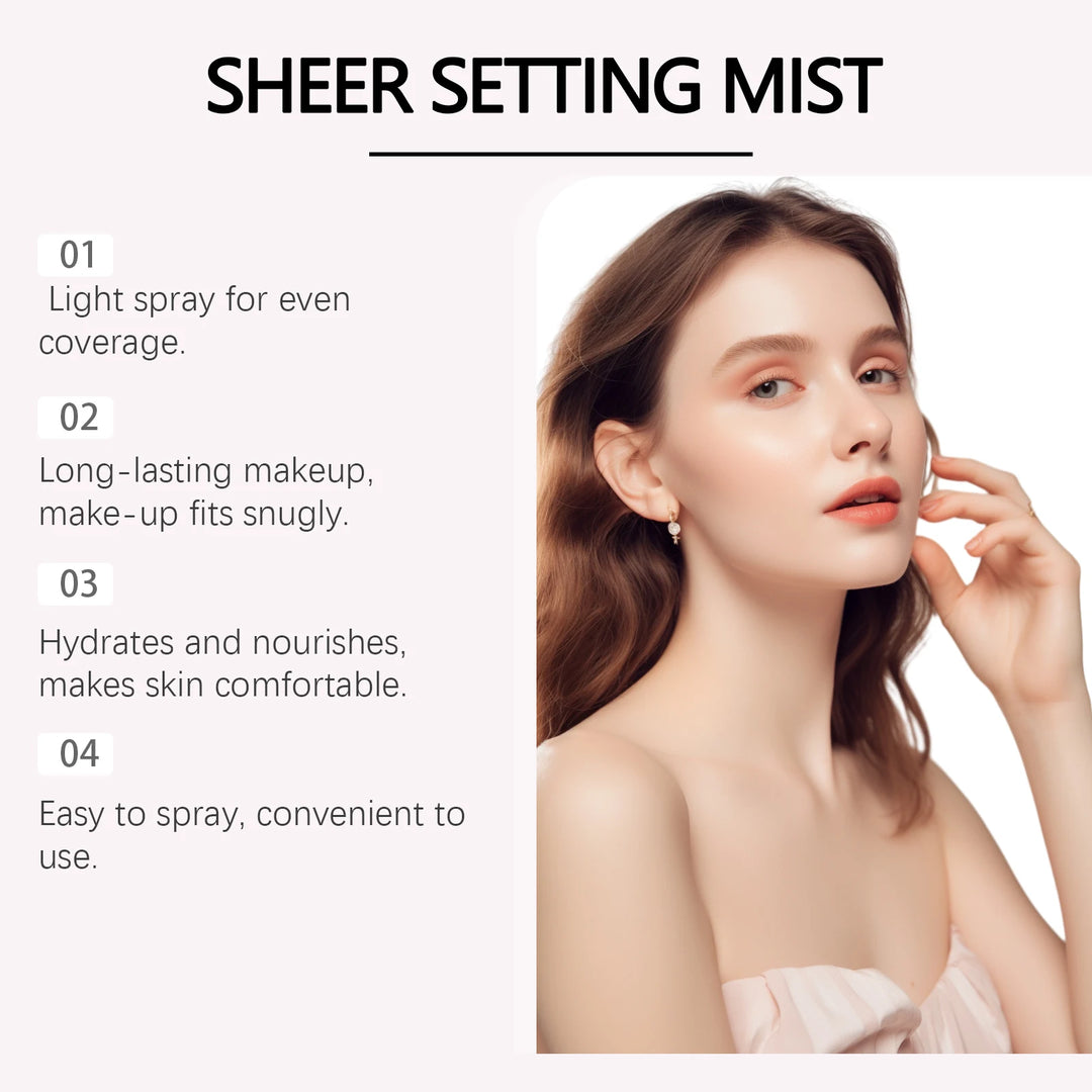 Setting Spray for Makeup Waterproof Sunscreen Spf 50 Glow Skin Moisturizing Hyaluronic Acid Deep Hydration Face Mist Spray 75ml