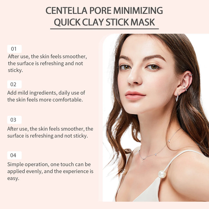 HOYGI Centella Clay Mask Stick Facial Cleansing Shrink Pores Soften Moisturizing Hydrating Soothing Face Mud Mask Skin Care 27g