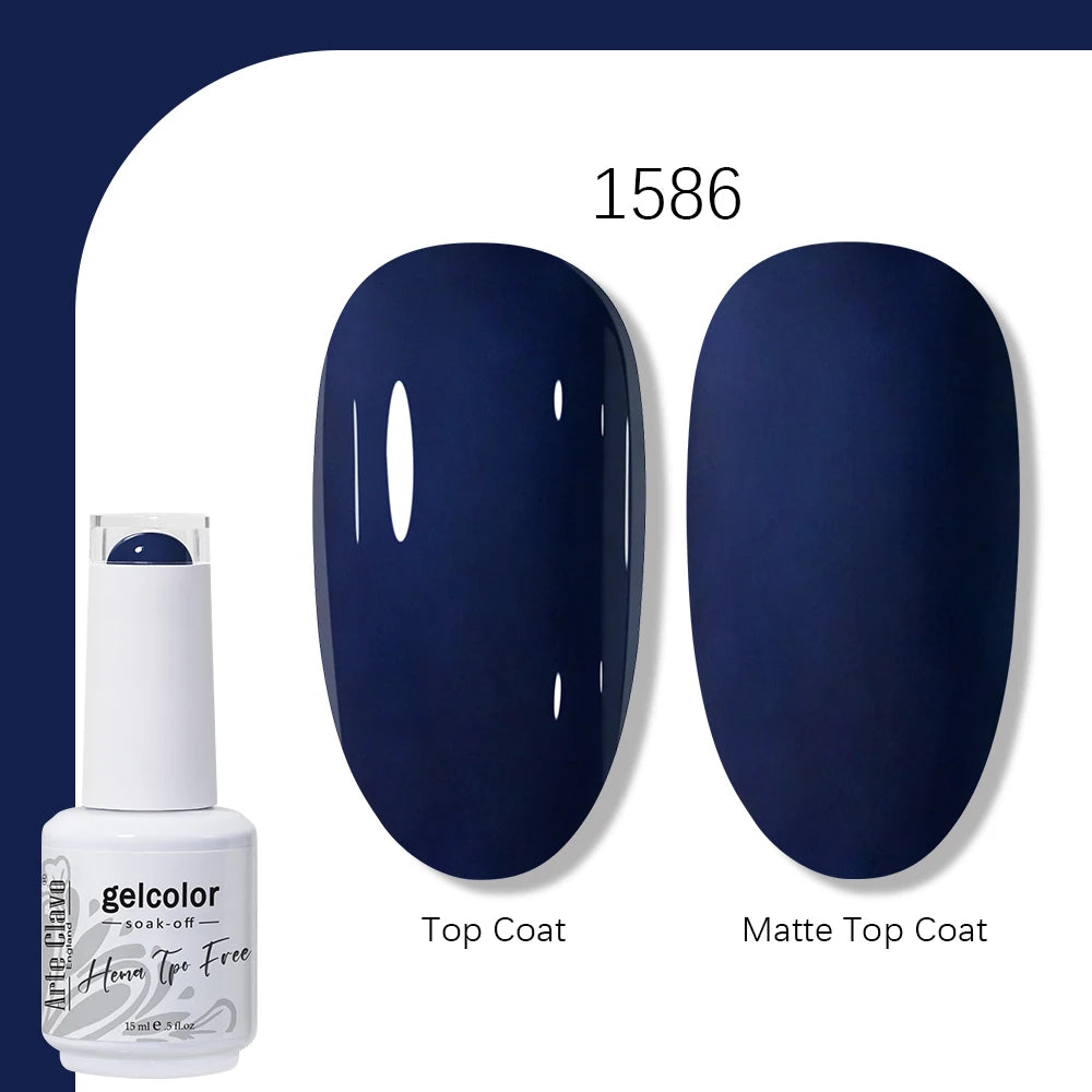 Arte Clavo Solid Color Gel Nail Polish 15ml Soak Off UV LED Gel Semi-Permanent Glitter Polish For Manicure Nail Art Salon Gel