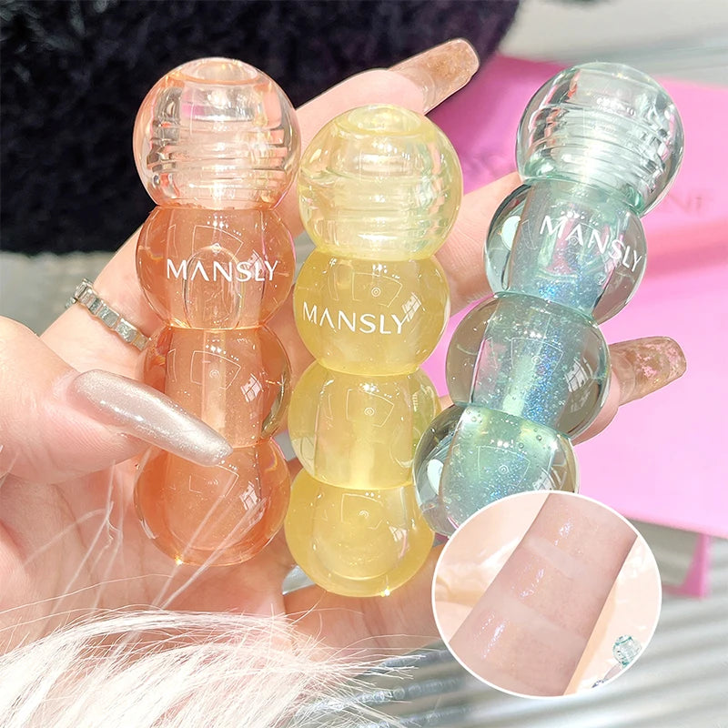 Lip Set Plump Lip Oil long-lasting Moisturizing Lip Gloss Mirror Water natural Transparent No Sticky Gloss Pearl Lip Glaze