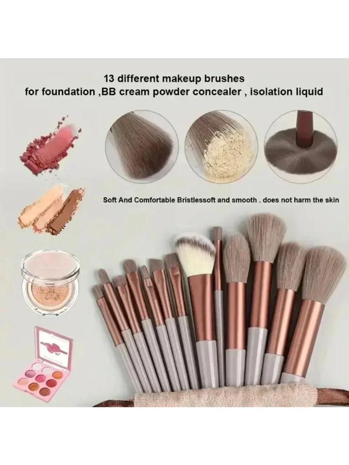 13pc-Makeup brush set, soft and fluffy, professional makeup foundation brush, multi-style smudge makeup brush