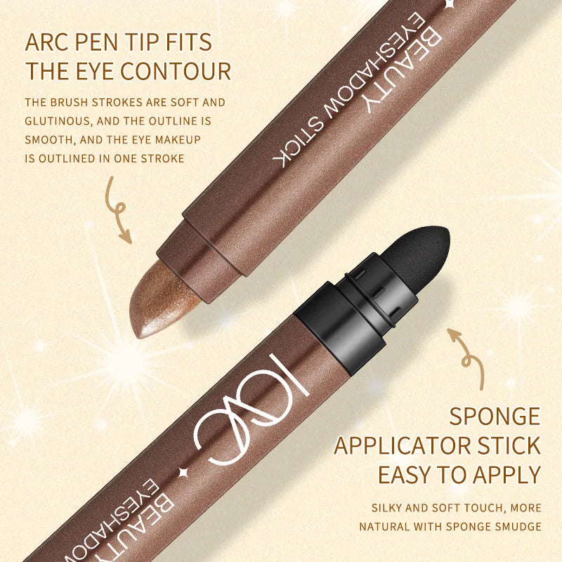 Double-ended Eyeshadow Pen Eyeliner Multiuse Shimmer Shadow Pearlescent Glitter Brightening Longlasting Waterproof Sweat-proof