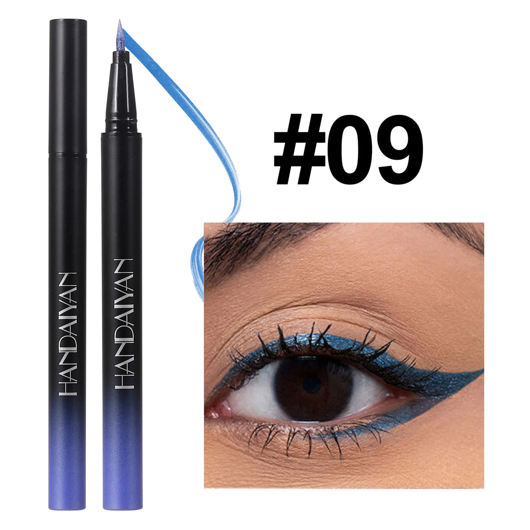 Waterproof Glitter Luster Liquid Eyeliner Pencil Long Lasting Purple Pink Blue Metallic Eye Liner Pen Cosmetic Makeup for Eyes
