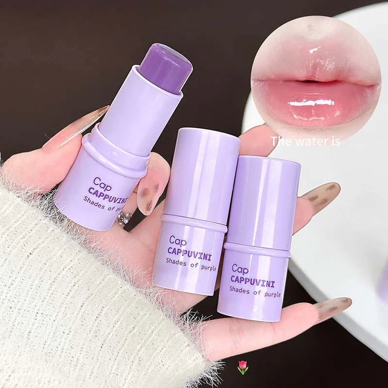 Grape Fruit Lip Balm Moisturizer Anti-Dry Anti Crack Clear Crystal Lips Balm Lip Care Jelly Mirror Lip Mask Stick Clear Plumping