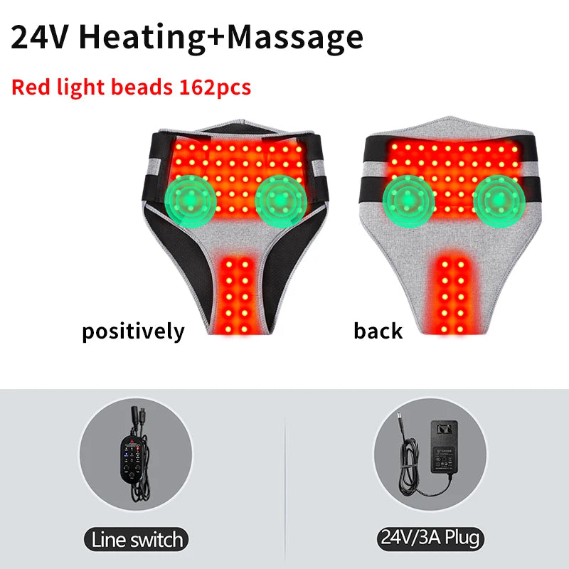 660Nm Red Light Heating Pad 162 LED For Women Relief Menstrual Pain Abdominal Hot Compress Home Relax Vibration Massage