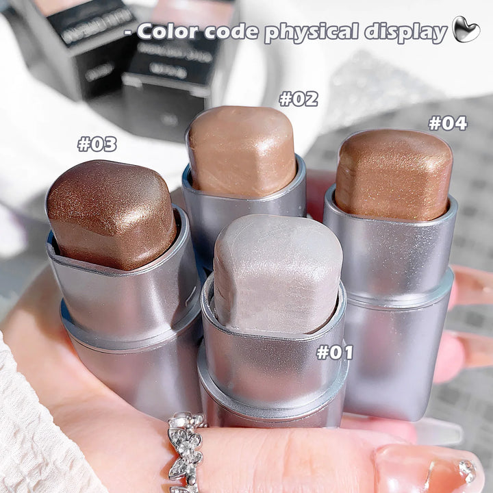 Clear highlighter stick, pearlescent fine shimmer, facial watery skin, natural contouring, brightening light and shadow highligh