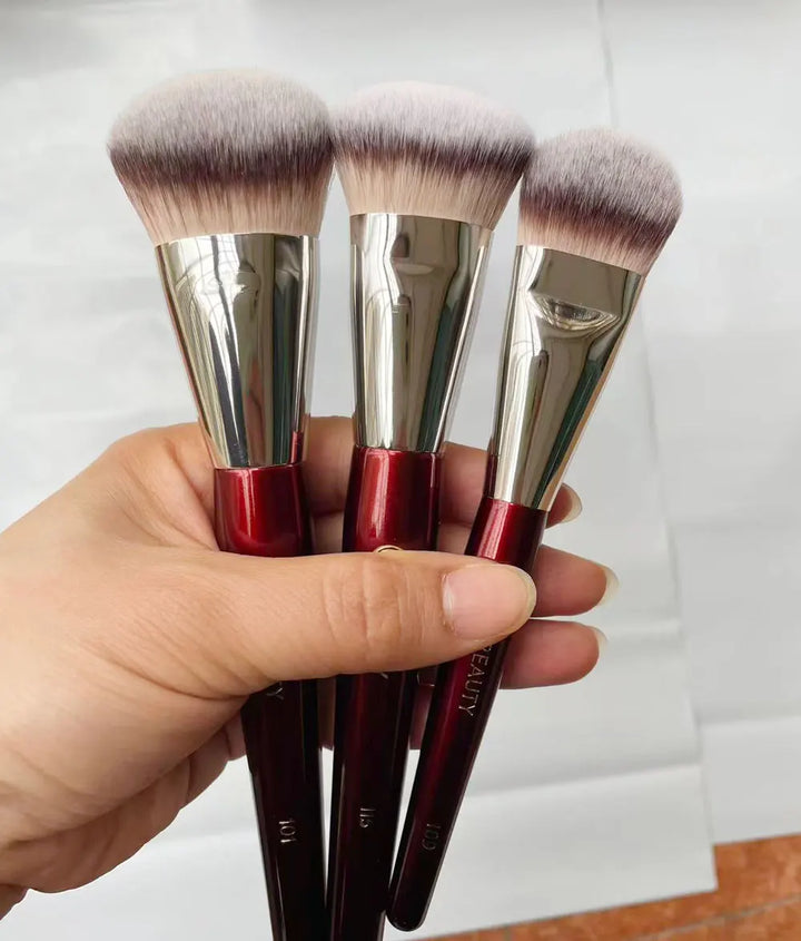1pc 101 Contoured Foundation Makeup brushes Angled Liquid Base Concealer Make up brushes Red wood handle cosmetic tools 506