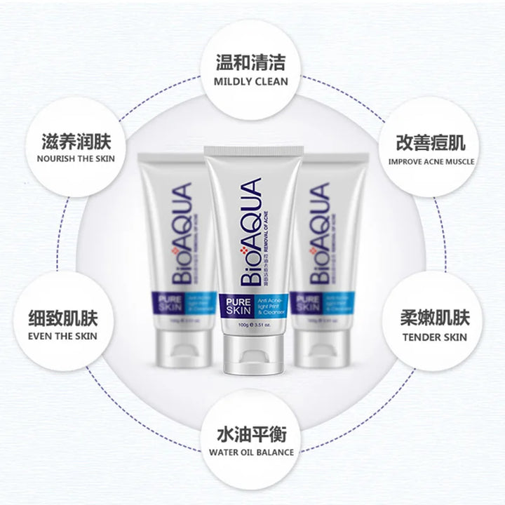 BIOAQUA Firming Skin Care Set Essence Firming Oil Control Refreshing Facial Cleanser Serum Face Care  Cream Set Skin Care