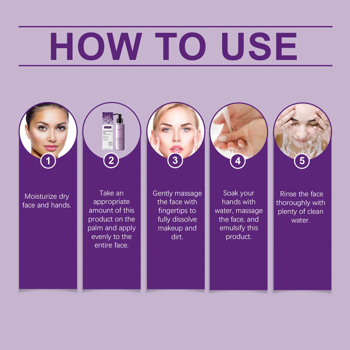 Grape Seed Cleansing Oil Nourish Moisturizing Face Smooth Soothe Dissolve Remove Makeup Not Irritaing Lightweight Cleansing Oil