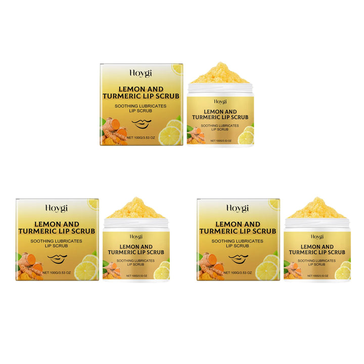 Turmeric Lemon Lip Scrub Dead Skin Removal Exfoliating Moisturizing Balm for Dry Chapped Lips Fade Lip Lines Nourishing Lip Care