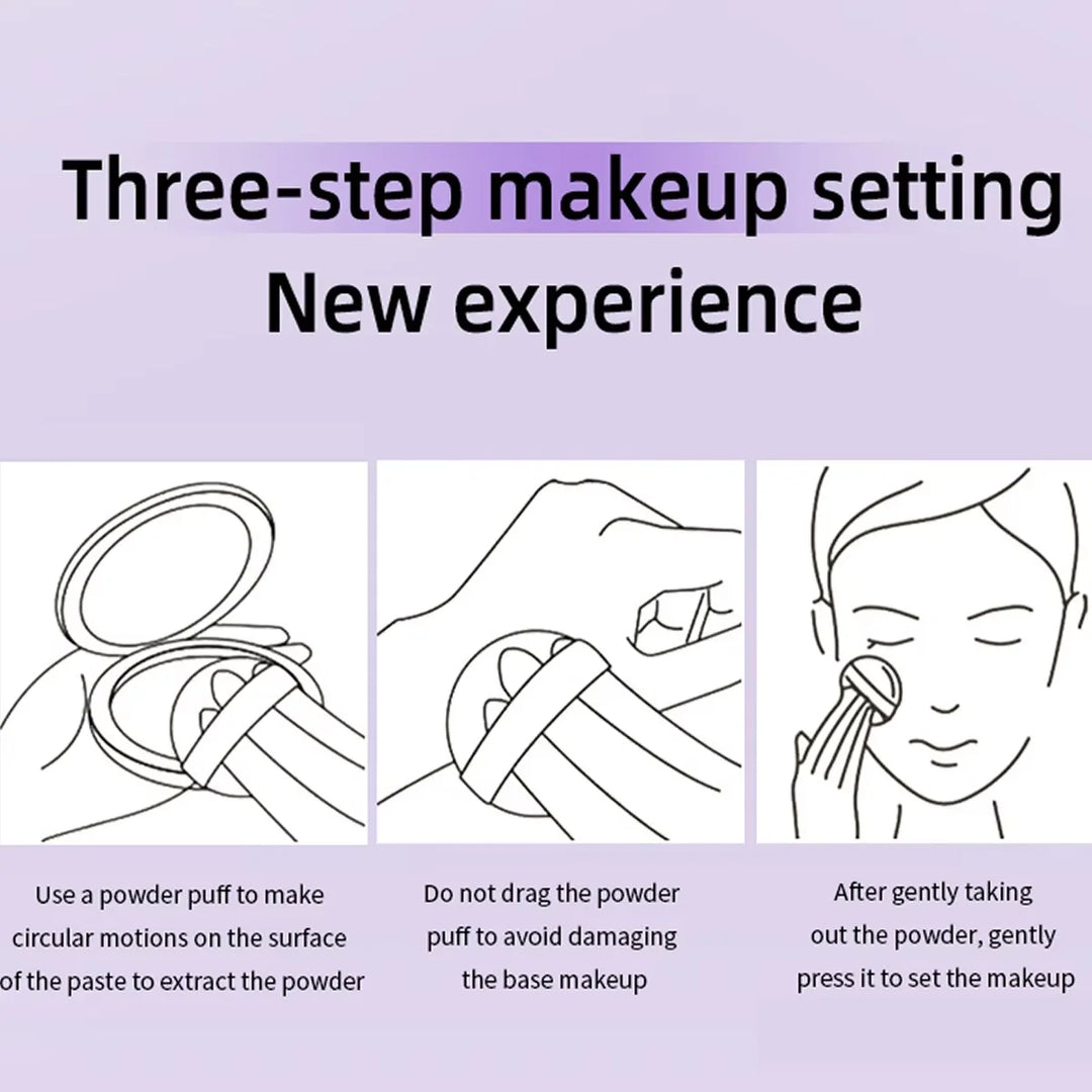 Lavender Pressed Powder Matte Powder Lasting Oil Control Full Coverage Face Compact Setting Powder Makeup Foundation Cosmetics