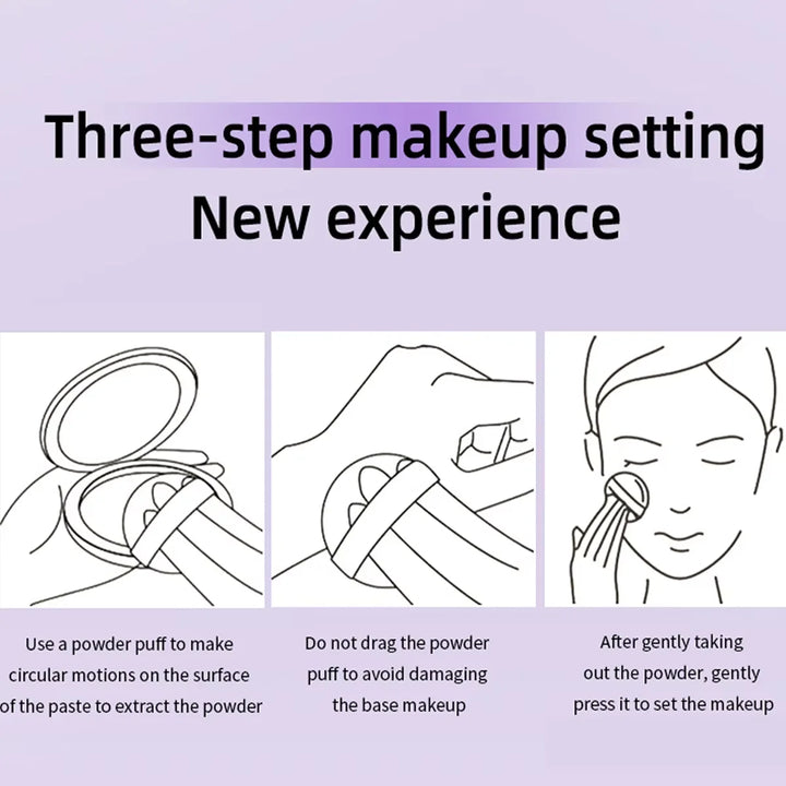 Lavender Pressed Powder Matte Powder Lasting Oil Control Full Coverage Face Compact Setting Powder Makeup Foundation Cosmetics