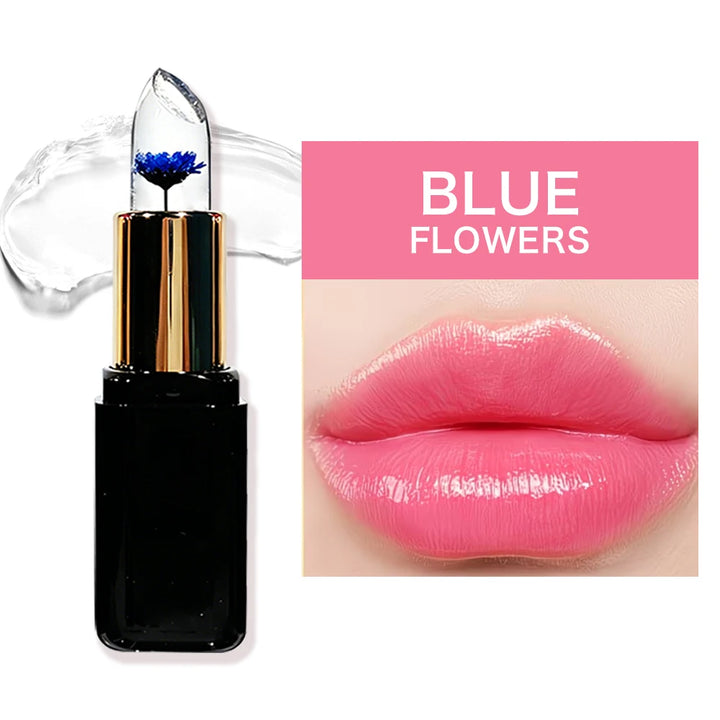 HISYI Crystal Color Changing Petal Lipstick, Jelly Lip Balm, Moisturizing Long Lasting Non-Stick Cup Glossy Lip Makeup for Women