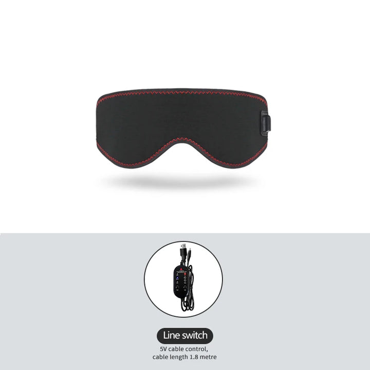 Heating Massage Eye Mask - Hot Compress Relieves Fatigue/Dark Circles, Aids Sleep, 3 Gears Heat & Vibration (For Eye Strain)