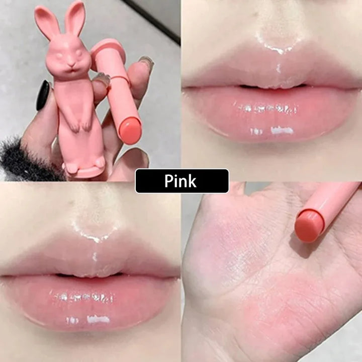 Rabbit Moisturizing Lip Balm Purple Rose Tint Crystal Jelly Colored Anti-chapped Lip Care Smoothens LipLines Base Clear Lipstick