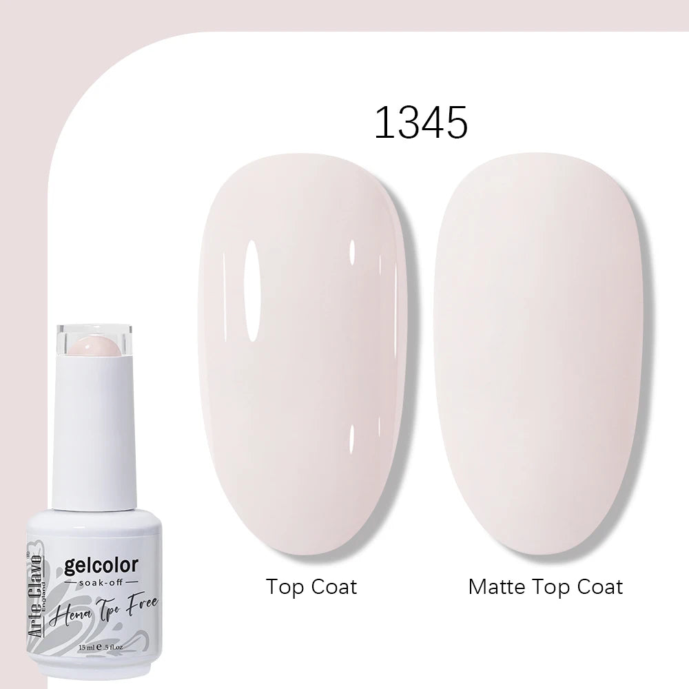 Arte Clavo Solid Color Gel Nail Polish 15ml Soak Off UV LED Gel Semi-Permanent Glitter Polish For Manicure Nail Art Salon Gel