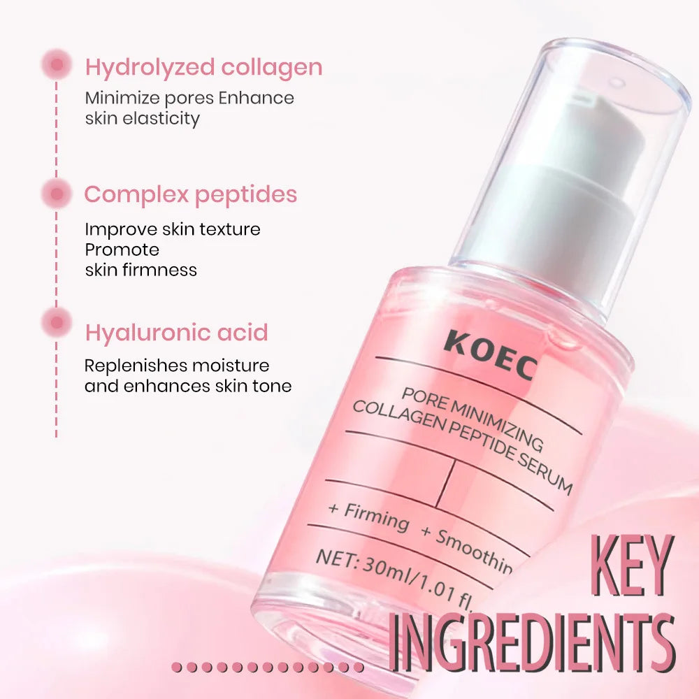 Pore Perfecting Collagen Peptide Serum Skin Firming Radiance Boost, Plumping Pore Care Makeup Prep Serum Korean Skin Care