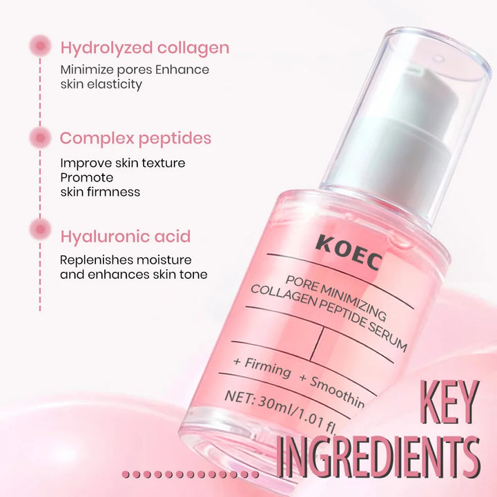 Pore Perfecting Collagen Peptide Serum Skin Firming Radiance Boost, Plumping Pore Care Makeup Prep Serum Korean Skin Care
