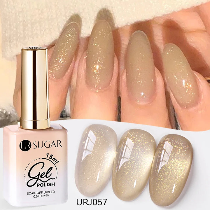 UR SUGAR 15ml Jelly Milky White Translucent Color Gel Polish Semi Permanent UV Gel Nail Art Soak Off Gel Varnish Latest Fashion