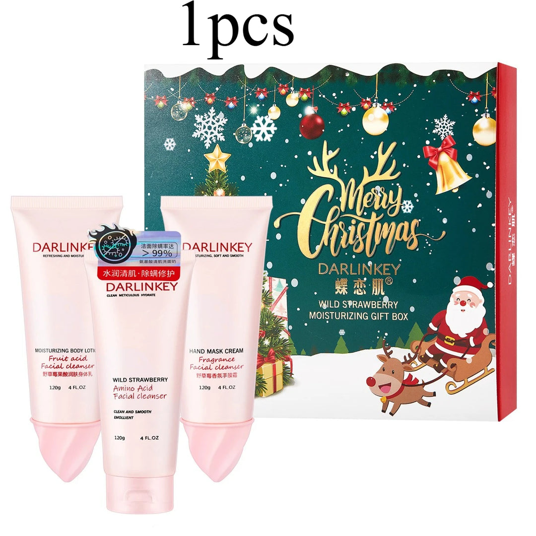 Christmas Gift Box Choi Koi Kinno Strawberry Moisturizing Three Piece Set Hand Cream Body Lotion