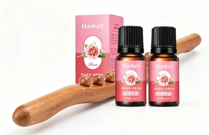 Wooden Gua Sha Roller Stick - 8/10 Beads Massage Tool for Meridian Relaxation, Muscle Knot Relief & Abdominal Massage