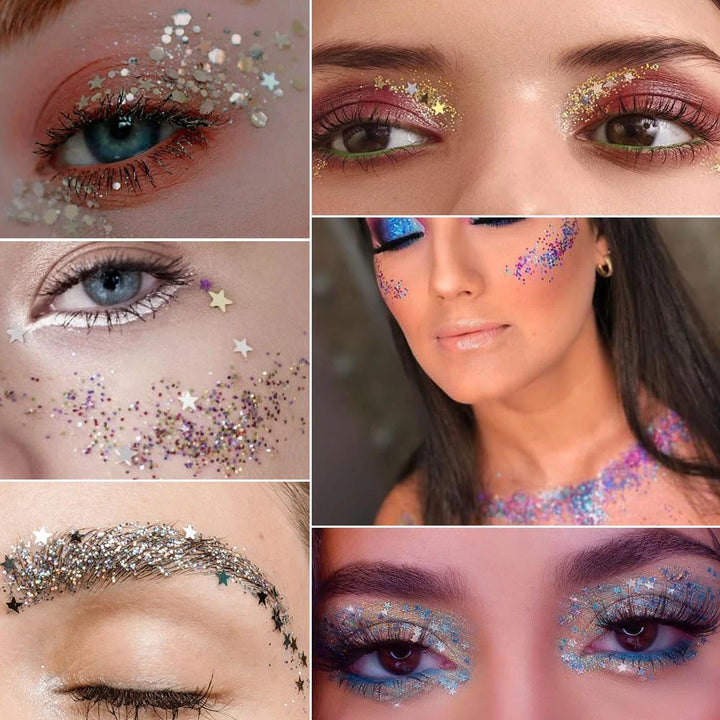 40 Colors Glitter Palette Face Glitter for Women Sparkling Eye Hair Body Paint Glitter Gel for Halloween Christmas