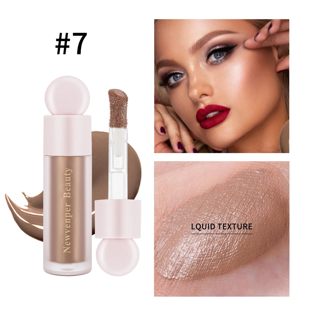 Liquid Highlighter + Liquid Blush + Liquid Contour for Face & Body, High Glossy Finish, Natural Glow Liquid Luminizer Makeup