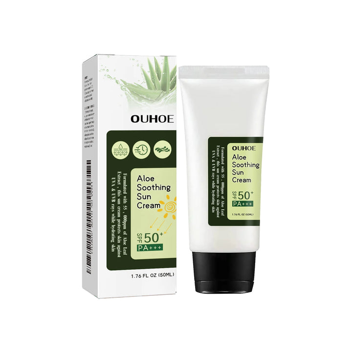 Aloe Vera Protective Cream Hydrating Refreshing UV SPF 50+ Isolation Sunscreen Moisturizing Facial Body for Daily Sun Protection