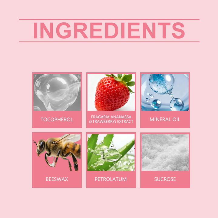 Lip Scrub Exfoliator 30g Moisturizing & Repairing, Natural Plumping Gloss Contains Strawberry Extract Winter Skincare Gift Set