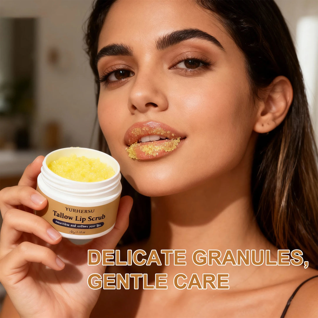 Grass Fed Natural Lip Scrub Beef Tallow Lip Mask, with Manuka Honey – Christmas Stocking Stuffers, Hydrating Moisture