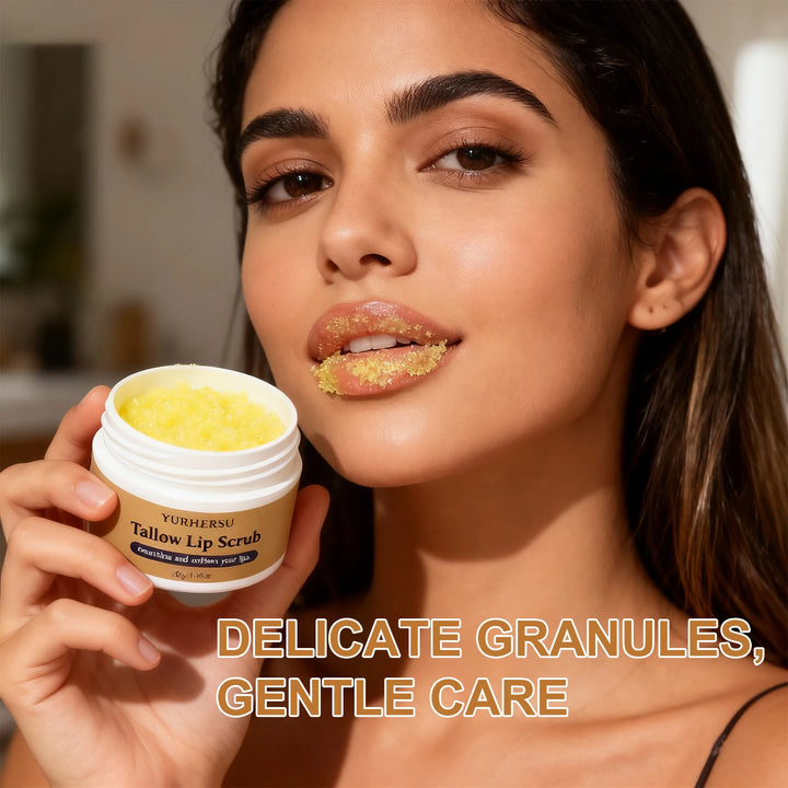 Grass Fed Natural Lip Scrub Beef Tallow Lip Mask, with Manuka Honey – Christmas Stocking Stuffers, Hydrating Moisture