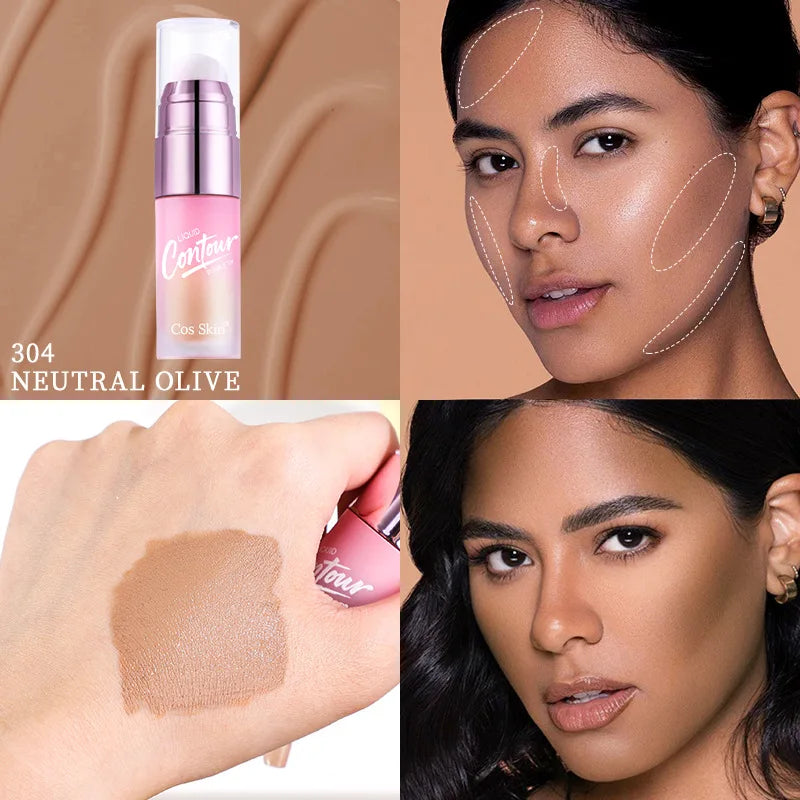 Double-head Matte Contour and Highlighter Liquid, Side Profile Illuminating and Contouring Liquid