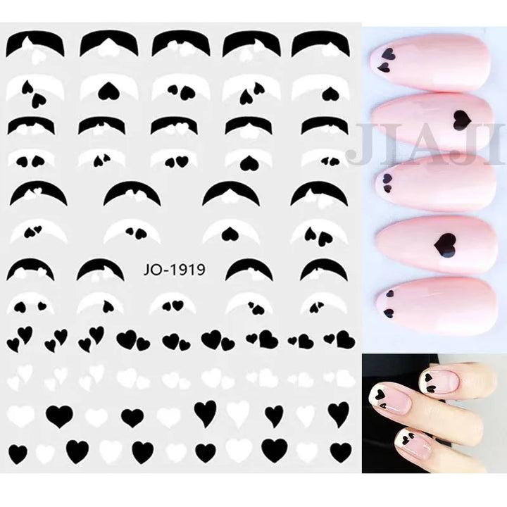 Nail Art Stickers Water Decals Eyes Stripe Nail Art Decorations for Manicure Accessories Press on Nails Foil Stickers and Decals