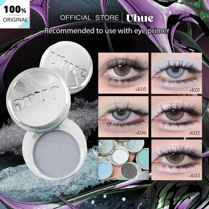 Uhue Single Eyeshadow K Series,Fine Powder,Smooth & Skin-Fit,Subtle Shimmer,Eye Brightening,Matte Finish,Daily Makeup,Glamour