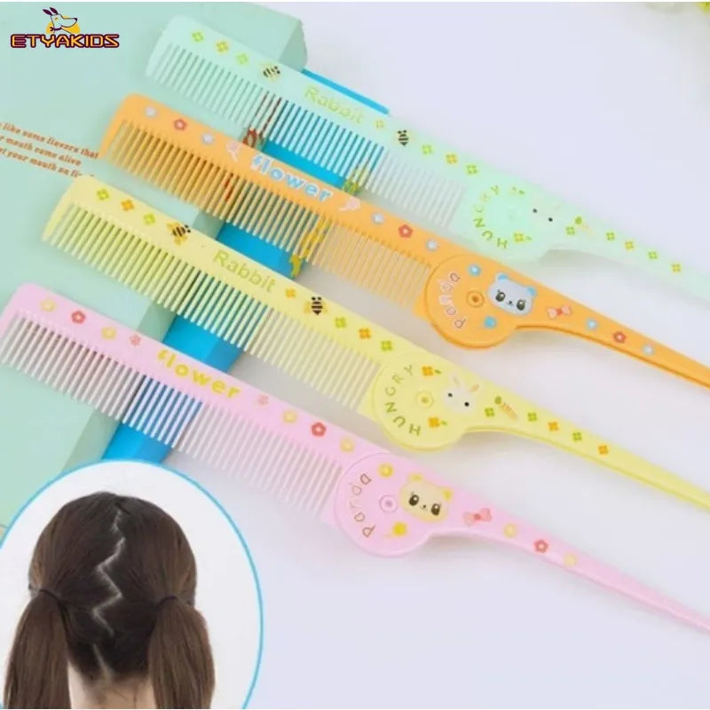 Cartoon Baby Children Folding Plastic Travel Comb Mini Portable Hairbrush Salon Styling Tail Comb Essential Hair Care