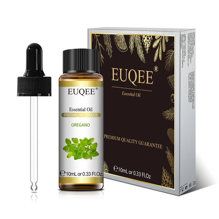 EUQEE 10ML Natural Essential Oils Eucalyptus Spearmint Vanilla Lavender Lemon Oregano Oil For Humidifier DIY Soap,Candle Making
