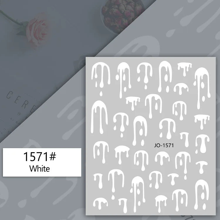 Nail Art Stickers Water Decals Eyes Stripe Nail Art Decorations for Manicure Accessories Press on Nails Foil Stickers and Decals