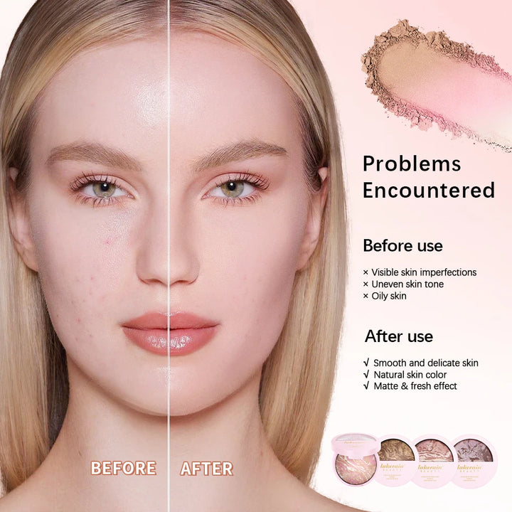 Matte Face Foundation Bronzer Pressed Powder Compact Long Lasting Oil Control Translucent Loose Setting Powder For Face Makeup