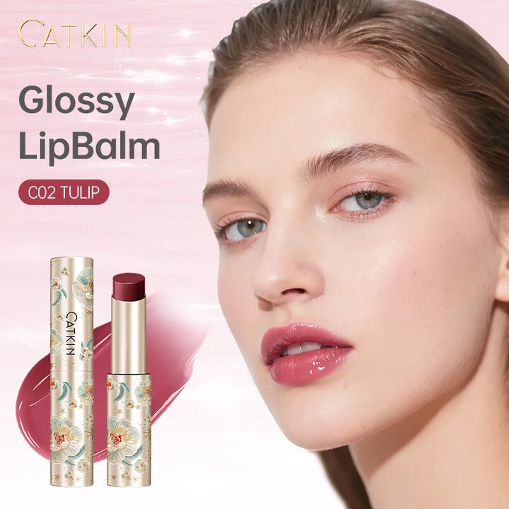 CATKIN GLOSSY LIP BALM Hydrating Lip Stick Lip Tint Lipstick Long Lasting 12H Hydration Moisturize, Protect & Soothe Dry Lips