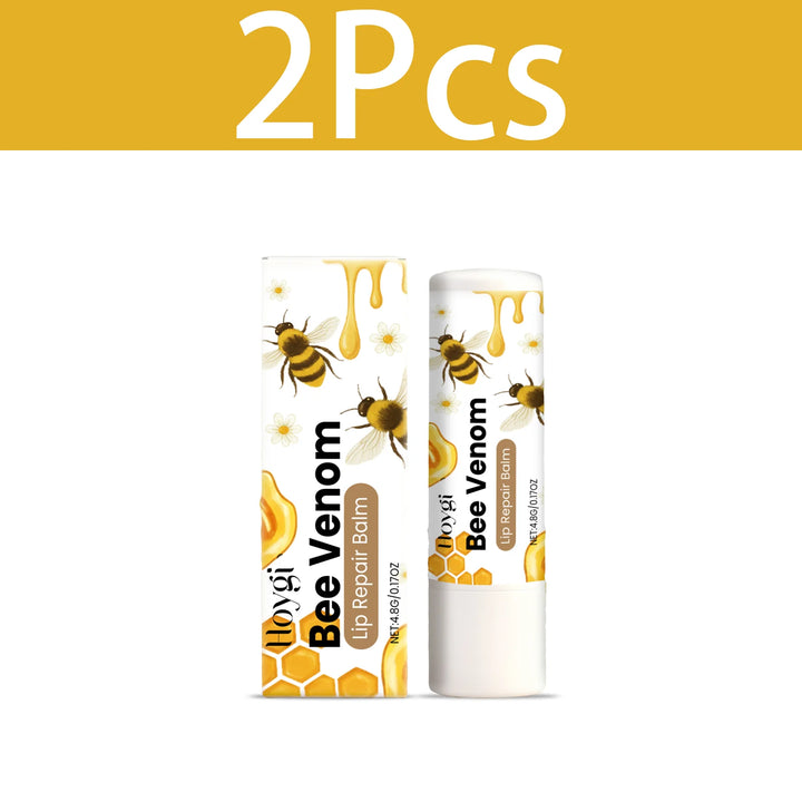 HOYGI Lip Balm Bee Venom Lipstick Soothing Repair Anti Dry Cracked Hyaluronic Acid Hydrating Nourishing Moisturizing Lip Care