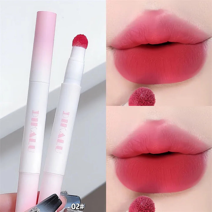 Matte Lip Mud Air Cushion Lips Cream Brick Red Lip Glaze Powder  Lipstick Pen Non-Stick Cup Female Lip Tint Korean Makeup