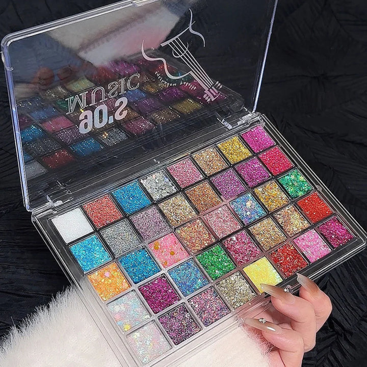 40 Colors Glitter Palette Face Glitter for Women Sparkling Eye Hair Body Paint Glitter Gel for Halloween Christmas