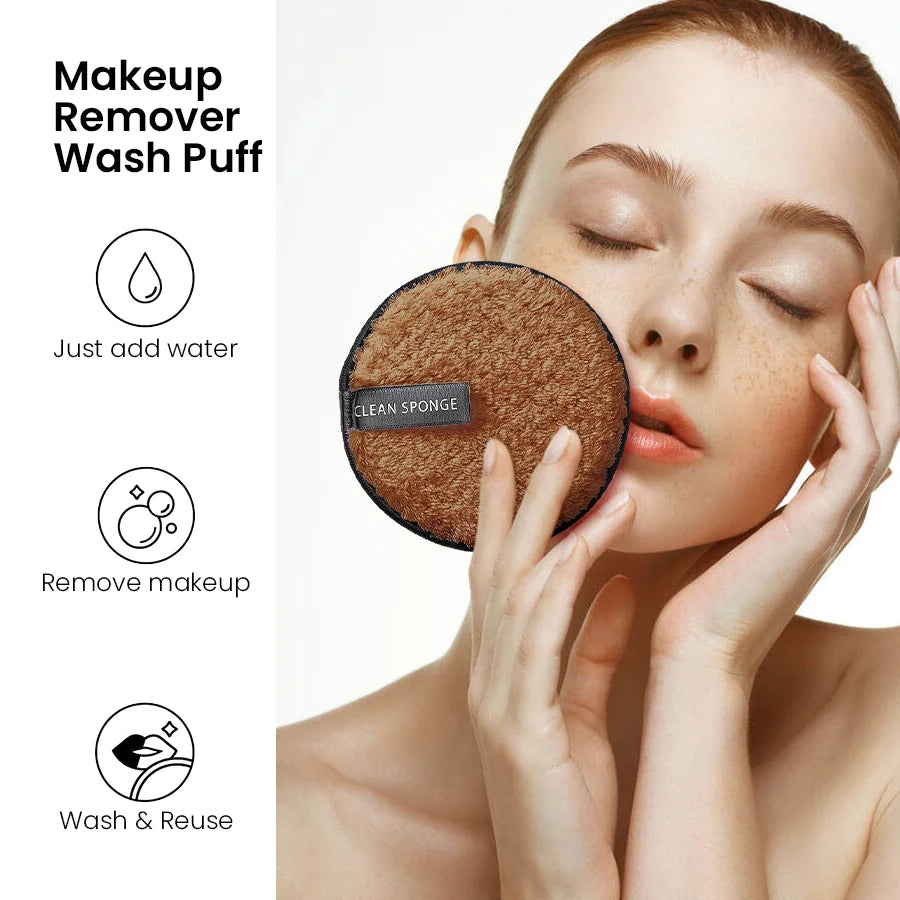 3 Packs 5 Color Optional Round Small Pineapple Cleaning Powder Puff Beginner  for Home And Travel Use