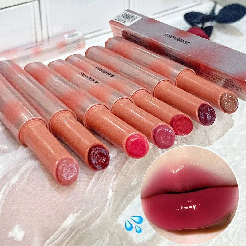 Strawberry Jelly Lipsticks Moisturizing Water Gloss Lip Stick Tint Mirror Clear Lip Gloss Non-Sticky Lips Makeup Korean Cosmetic