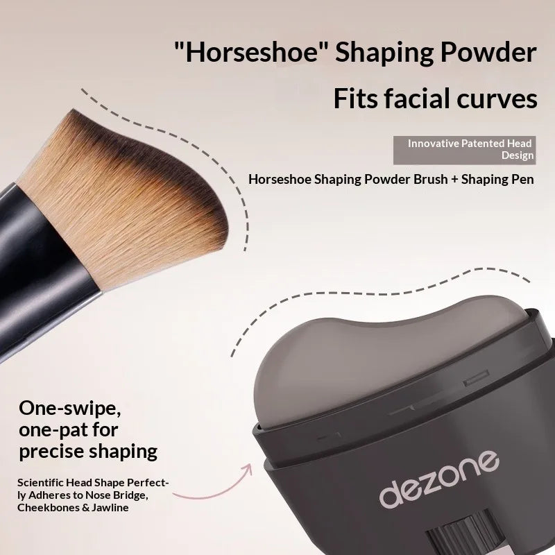 DEZONE Waterproof Contour Stick Highly Pigmented Sculpting Shading Powder Easy Blend Long Lasting V-Shape Face Makeup Tool