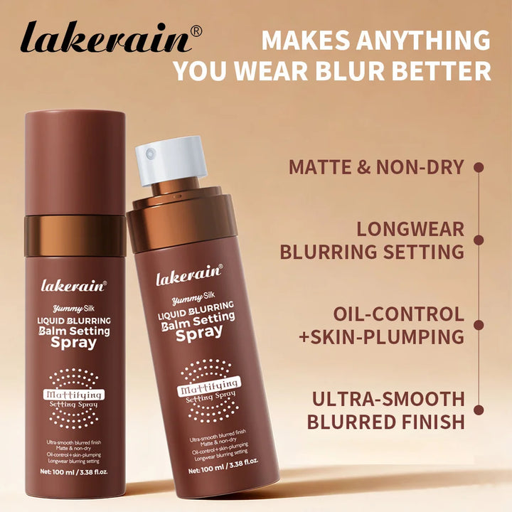 Lakerain Liquid Blurring Balm Setting Spray Long Lasting Moisturizing Repairing Oil Control Matte Blurred Finish Setting Spray