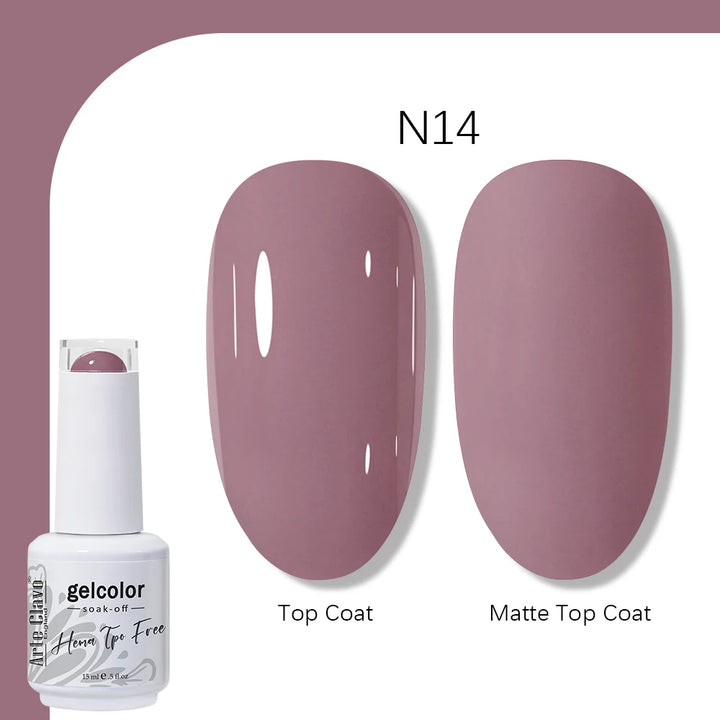 Arte Clavo Solid Color Gel Nail Polish 15ml Soak Off UV LED Gel Semi-Permanent Glitter Polish For Manicure Nail Art Salon Gel
